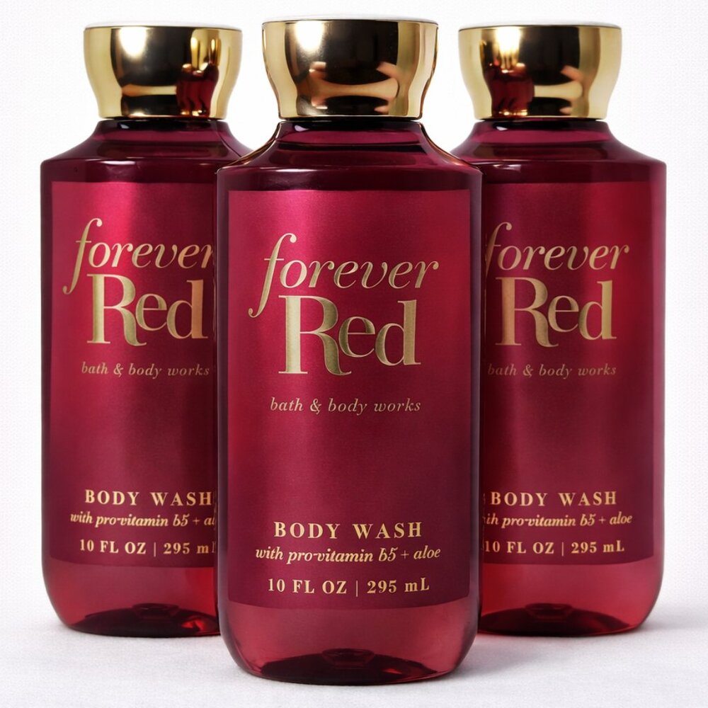 Bath & Body Works Body Wash Bundle FOREVER RED 3Pack NEW
